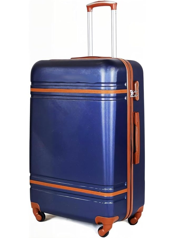 6-Piece Hardshell Luggage Set with 8-Spinner Wheels & Beauty Case, Durable ABS+PC Lightweight Travel Trolley Bags with Secure Lock, Blue - Image 3